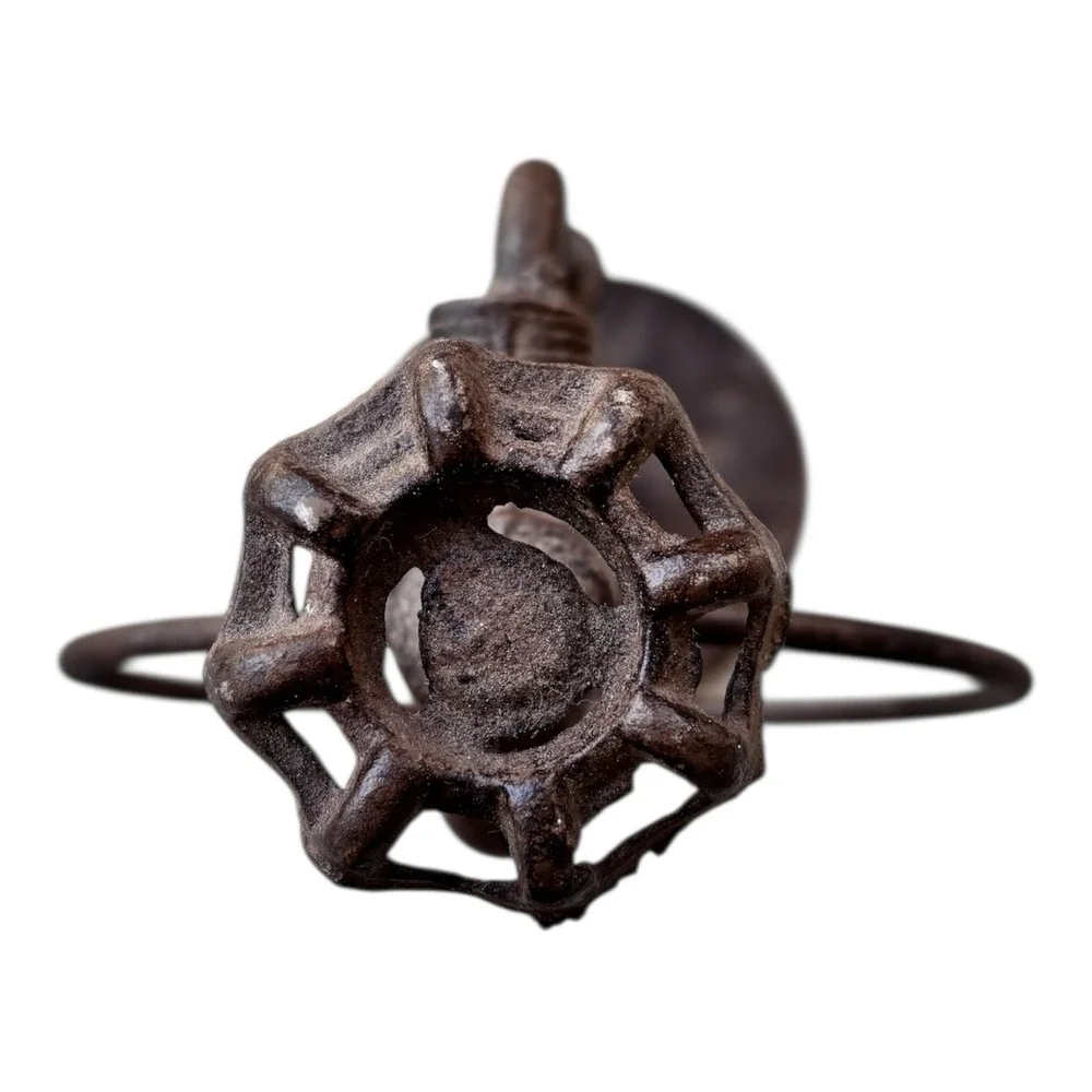 Rustic Industrial Faucet Towel Ring Stand Freestanding Metal Steampunk Farmhouse
